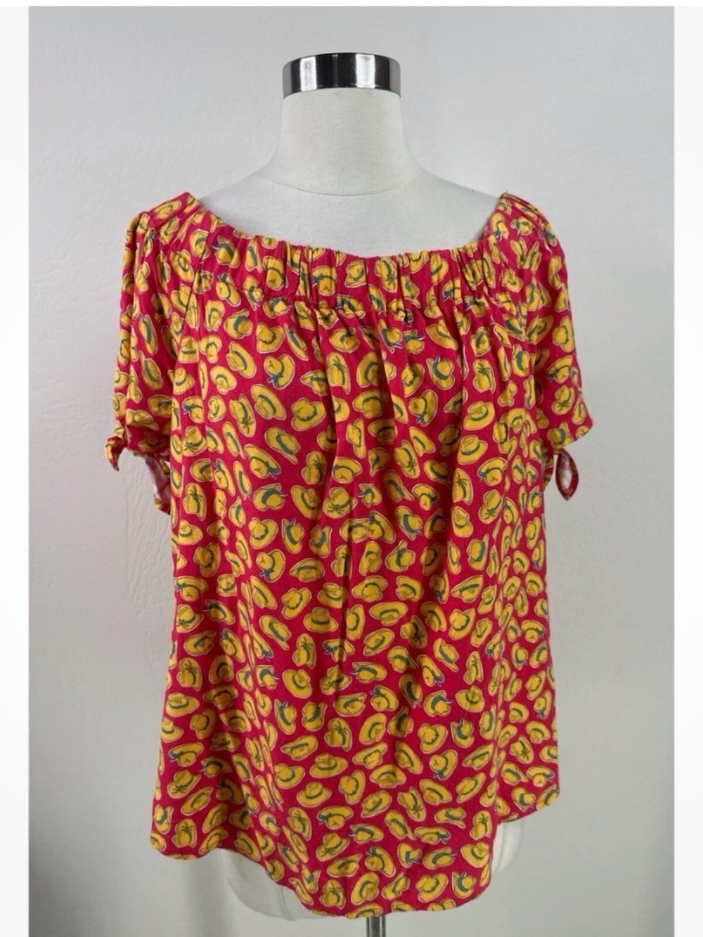 Wrangler Retro Western Cowboy hat printed Women’s off the shoulder Shoulder Top